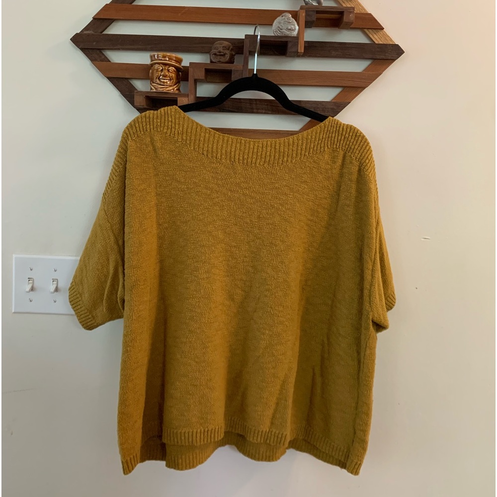 Ann Taylor LOFT boxy sweater, Mustard yellow, 100% cotton